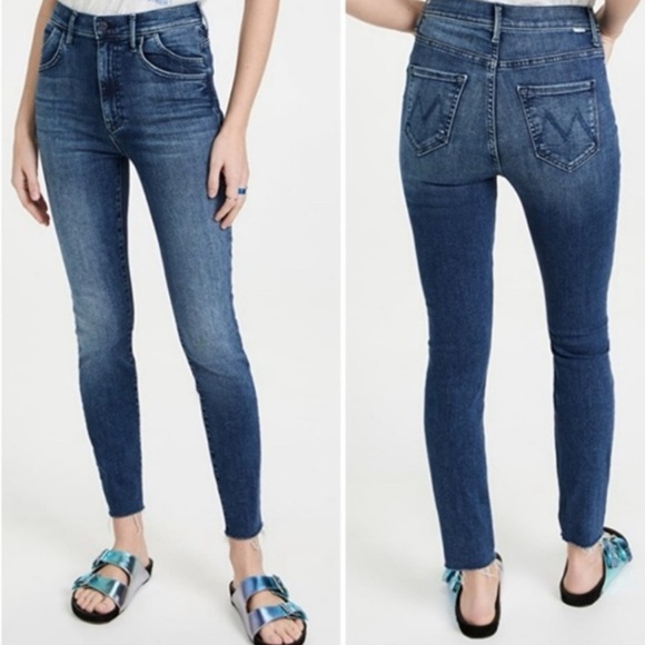 MOTHER The Stash Swooner High Rise Ankle Skinny Jeans Chick Flick $248 Size 27 - Picture 1 of 5
